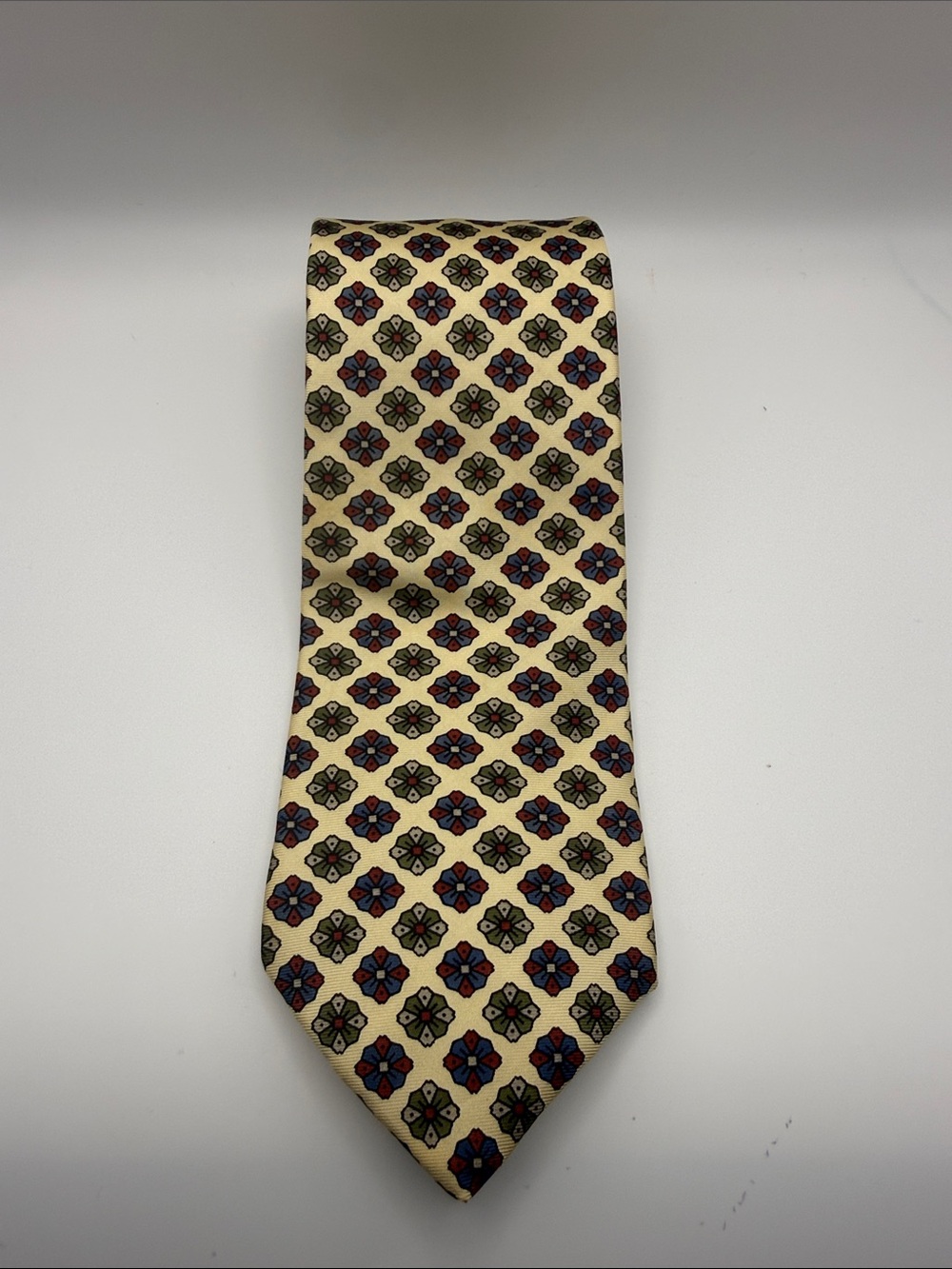Lands End Classic Patterned Men’s Tie 100% silk Long